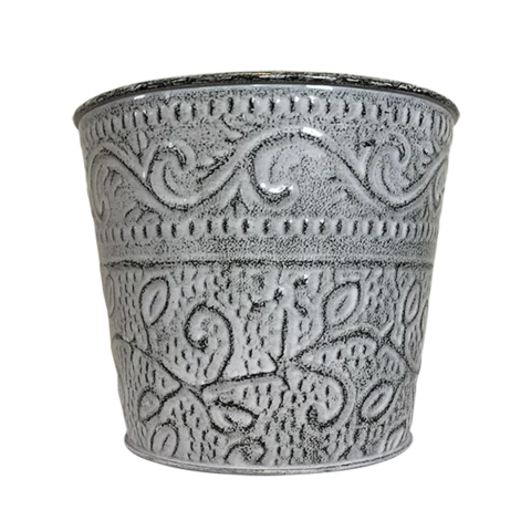 Brighter Blooms Decorative Ensley Pot - Tin (Antique White) 1 Brighter Blooms Decorative Ensley Pot - Tin (Antique White)